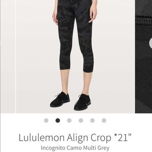 lululemon athletica Align Crop 21" Incognito Camo Multi Grey